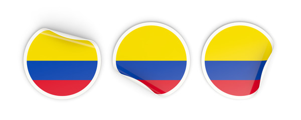 Flag of colombia, round labels
