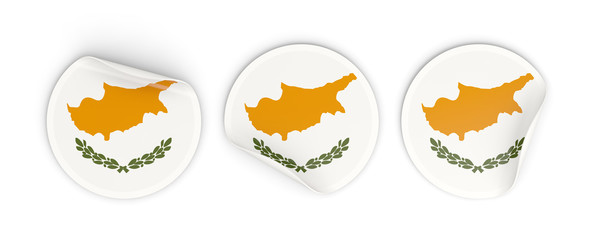 Flag of cyprus, round labels