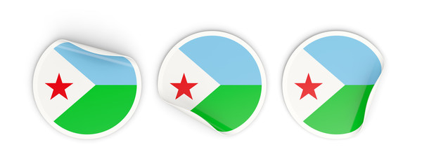 Flag of djibouti, round labels