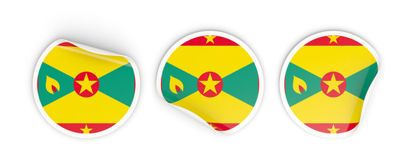 Flag of grenada, round labels