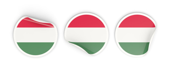 Flag of hungary, round labels