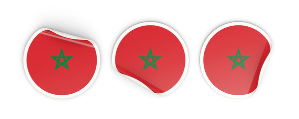 Flag of morocco, round labels