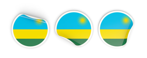 Flag of rwanda, round labels