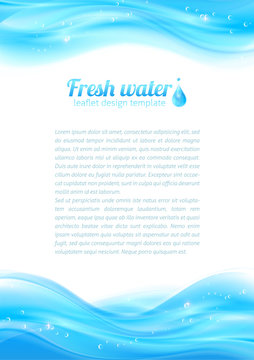Fresh water vector leaflet template