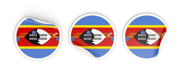Flag of swaziland, round labels