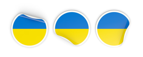 Flag of ukraine, round labels
