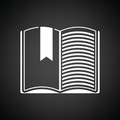 Open book with bookmark icon