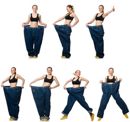 Fototapeta premium Composite photo of woman in dieting concept