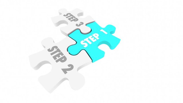 Step 1 to 5 Puzzle Pieces System Procedure 3d Animation