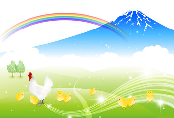 酉　鶏　年賀状　背景 © J BOY