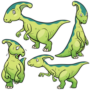 Vector illustration of Dinosaurs Cartoon Character Set