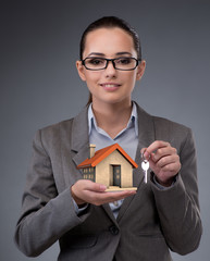 Fototapeta na wymiar Businesswoman in real estate mortgage concept 