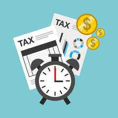 time tax payment icon vector illustration design