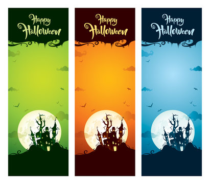 Halloween vertical banner set