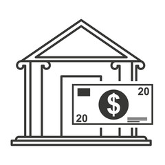 bank building with finance icon vector illustration design