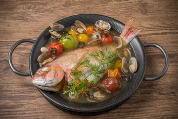 真鯛のアクアパッツア acqua pazza of the red snapper Italian