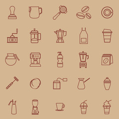 Barista line color icon on brown background