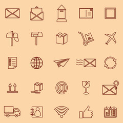 Post line color icons on orange background