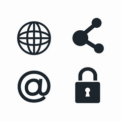 set social media isolated design, vector illustration graphic