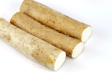 Asia yams on white background