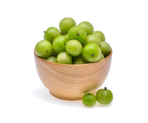 Indian gooseberry or Amla (Phyllanthus emblica) isolated on whit