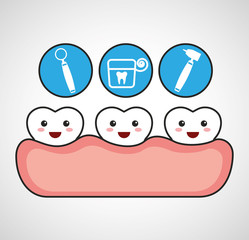 dental healthcare equipment flat icons vector illustration design