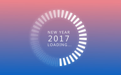 Happy New 2017 Year greeting card. Vector illustration.Wallpaper.