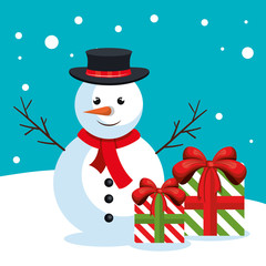 snowman box gifts snow design vector illustration eps 10