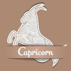 Background with zodiac sign Capricorn