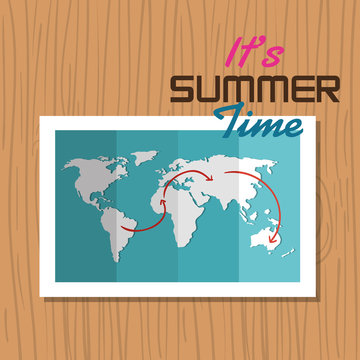 postcard summer vacation map vector illustration eps 10