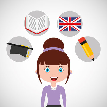 learn english education icons vector illustration design