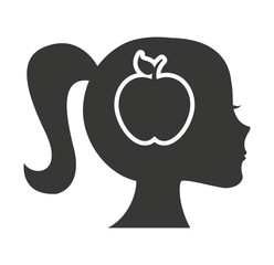 head profile human with education icon vector illustration design