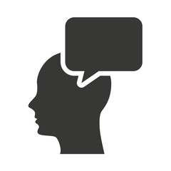 head profile human with education icon vector illustration design