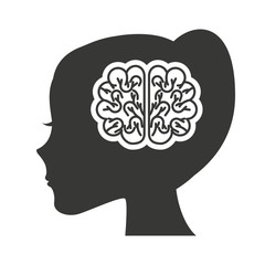 head profile human with education icon vector illustration design