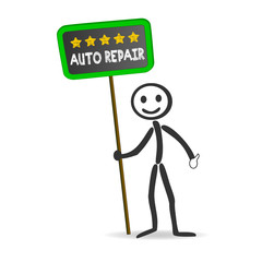 5 stars auto repair with draw person