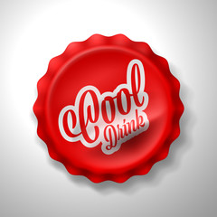 realistic retro red metal bottle cap.vector illustration eps 10