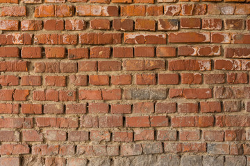 Obraz premium Old red painted brick wall