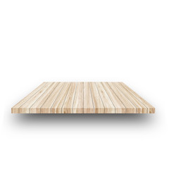 Wooden shelves isolated on white