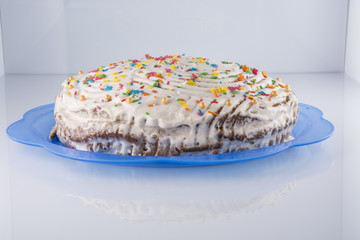 торт сметанный на сгущёном молоке