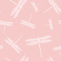seamless pattern from flying dragonfly