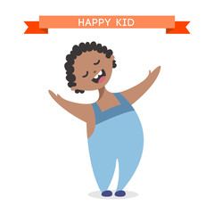 Happy kid cartoon illustration