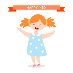Happy kid cartoon illustration