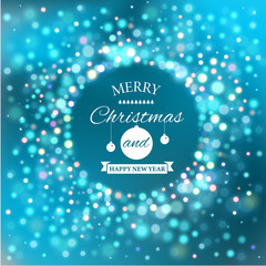 Merry Christmas e-card template. Vector illustration.