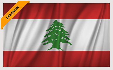 National flag of Lebanon - waving edition