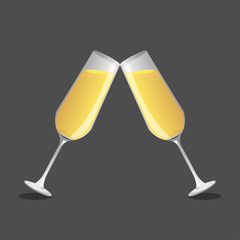  champagne  glass and  champagne, Vector