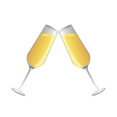  champagne  glass and  champagne, Vector
