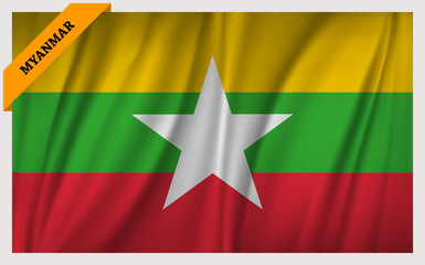 National flag of Myanmar - waving edition