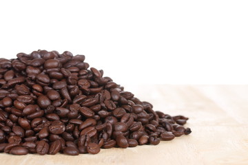 coffee beans on wood table