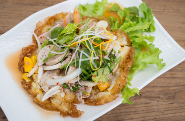 spicy salad with egg