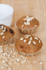Banana cup cake with oat flakes